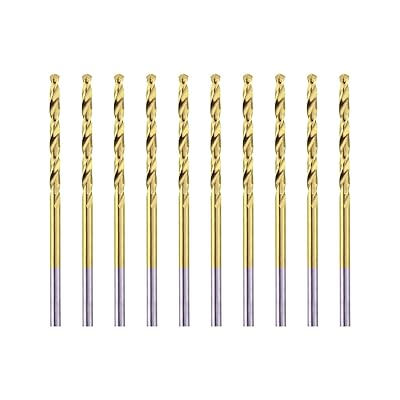 5/32" Titanium Coated Twist Drill Bit Set, High Speed Steel Jobber Length Drill, Split Point, 10PCS of 5/32" (4.0 mm) (For Wood, Plastic and Soft Metal)