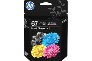 HP 67 Black/Tri-Color Ink Cartridges (2-Pack) | Works with DeskJet…