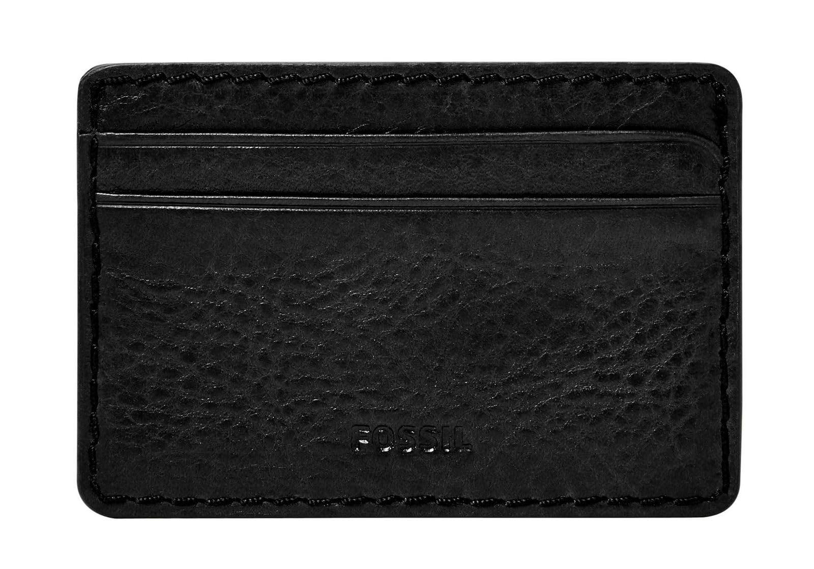 Fossil Leather Card Holder Beck Card Case Black
