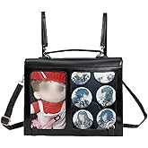 Winatehr Ita Bag Backpack, Pin Display Bag, Cute Vintage Leather Backpack, Black Messenger Japanese Purse for Women Crossbody