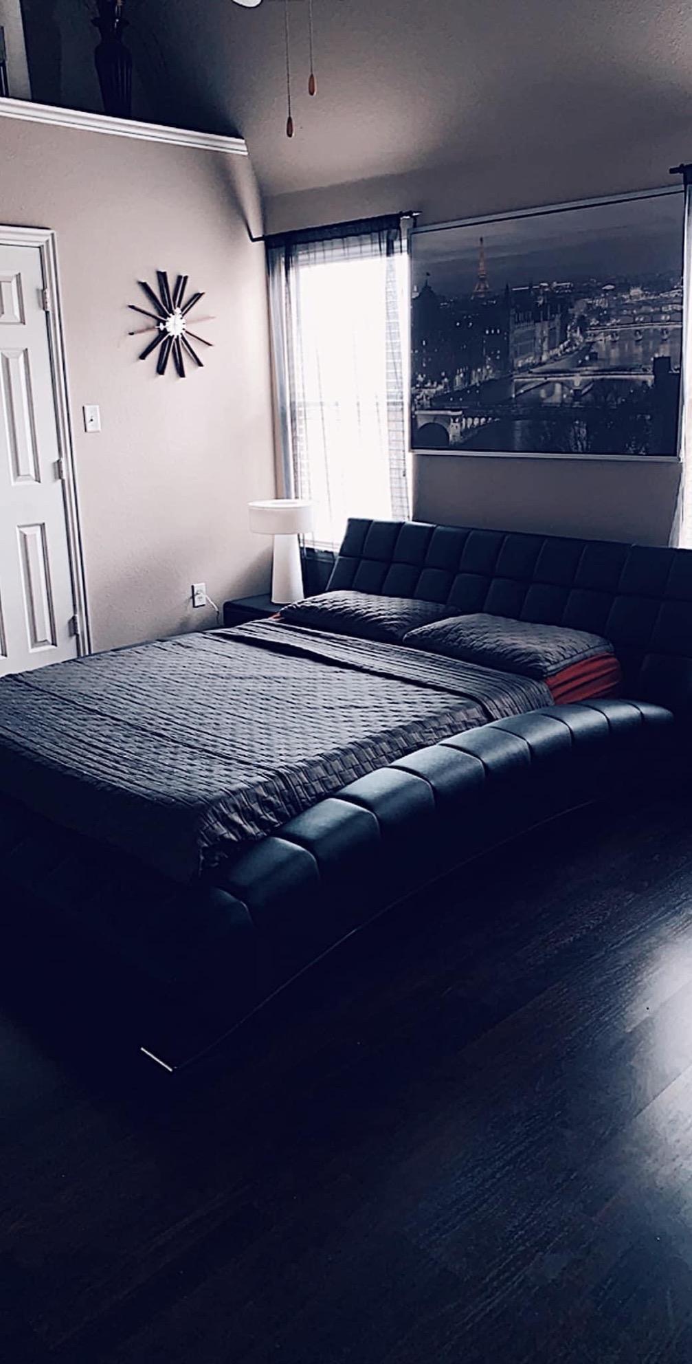 71/mo Finance Zuri Modern Adonis Black Tufted Genuine Leather