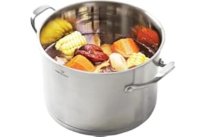 HOMICHEF Large Heavy Ecological Nickel Free Stainless Steel Stock Pot 8qt w/Lid (No Toxic Non Stick Coating, 5.1LBS)