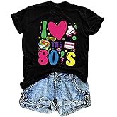 80s Shirts for Women Vintage 90s Outfits Party 80s Shirt Retro 80's Outfit Disco Music Tops 1980s Themed Gift