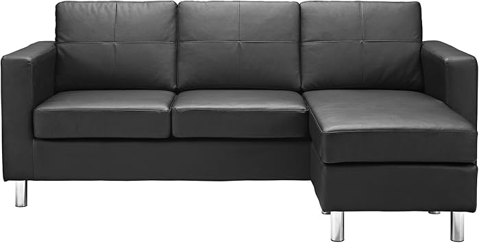 Amazon Com Small Spaces Configurable Sectional Sofa Black