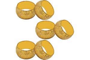 SKAVIJ Handmade Floral Napkin Rings Holders Decor Dinner Party Wedding Thanksgiving Christmas Gathering (Gold 6pcs)