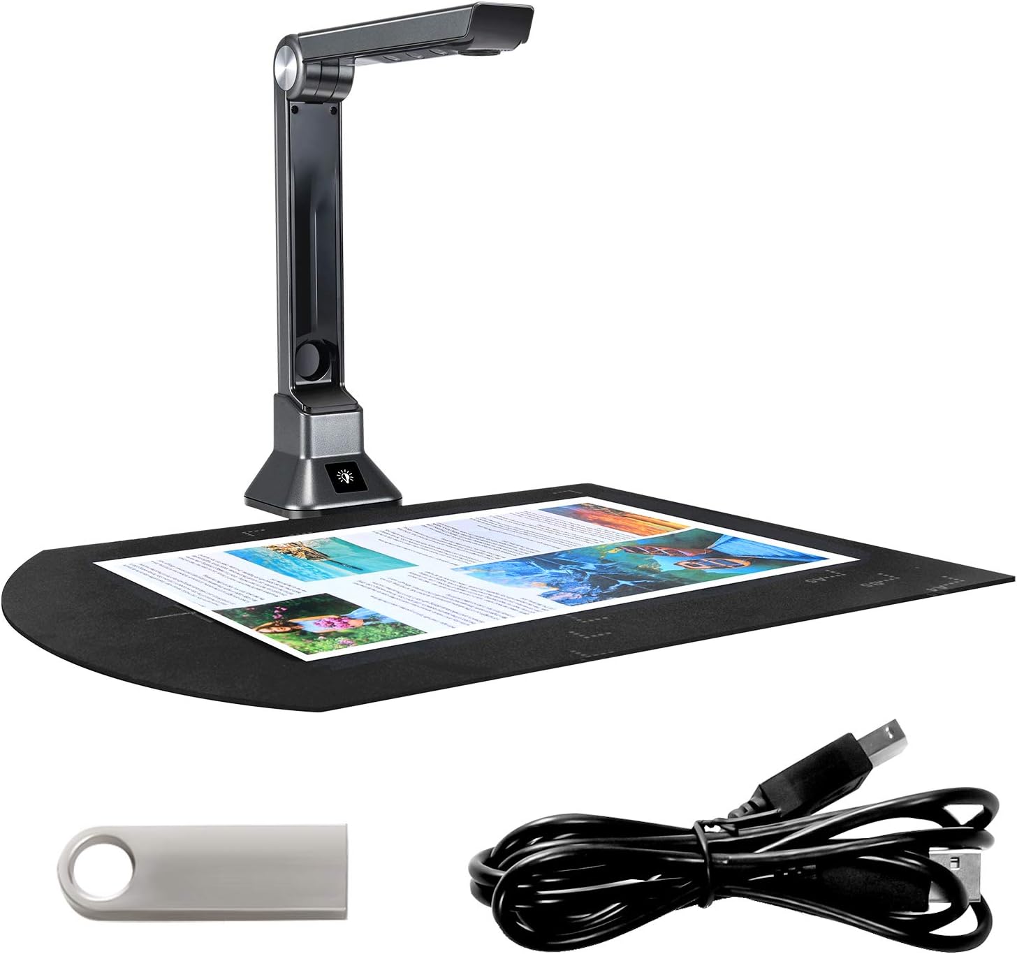 ETE ETMATE Portable Document Camera, 10 MP High Definition Scanner Max A4 Size with Real-time Projection Video Recording, OCR Text Recognition Function for Office Education Training Library Bank : Electronics
