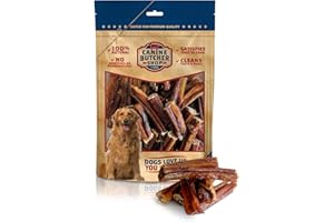 Canine Butcher Shop Bully Stick Bites Raised & Made in USA (2-4 inches), 1 lb, Odor Free, All-Natural Dog Chews, Treats