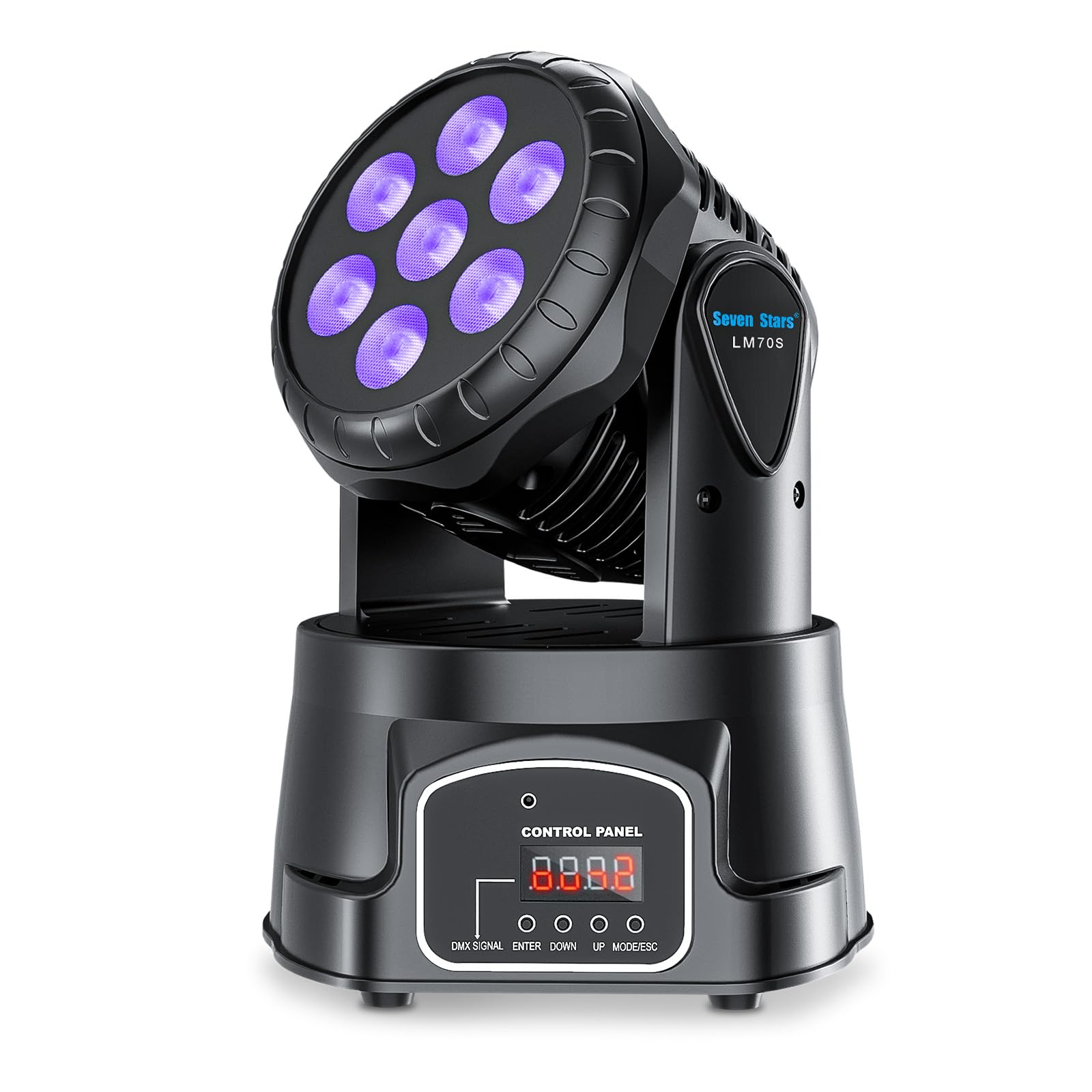 Photo 1 of Seven Stars 60W Moving Head DJ Lights, RGBW Stage Lights, DMX512 DJ Lighting 9/16 Channel, Professional Spotlight for Parties, Bars, Disco, Church, Club, Halloween