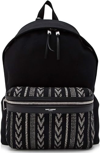 Amazon サンローラン Saint Laurent メンズ レザー コットン バックパック リュック ブラック系 並行輸入品 リュック バックパック