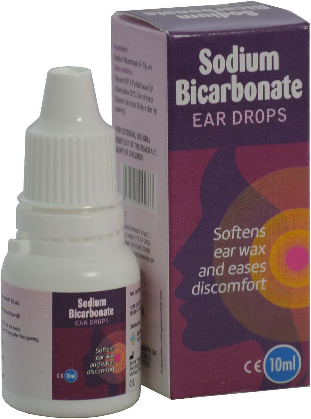 3 Packs of Sodium Bicarbonate Ear Drops (SaiMeds) Softens Ear Wax and