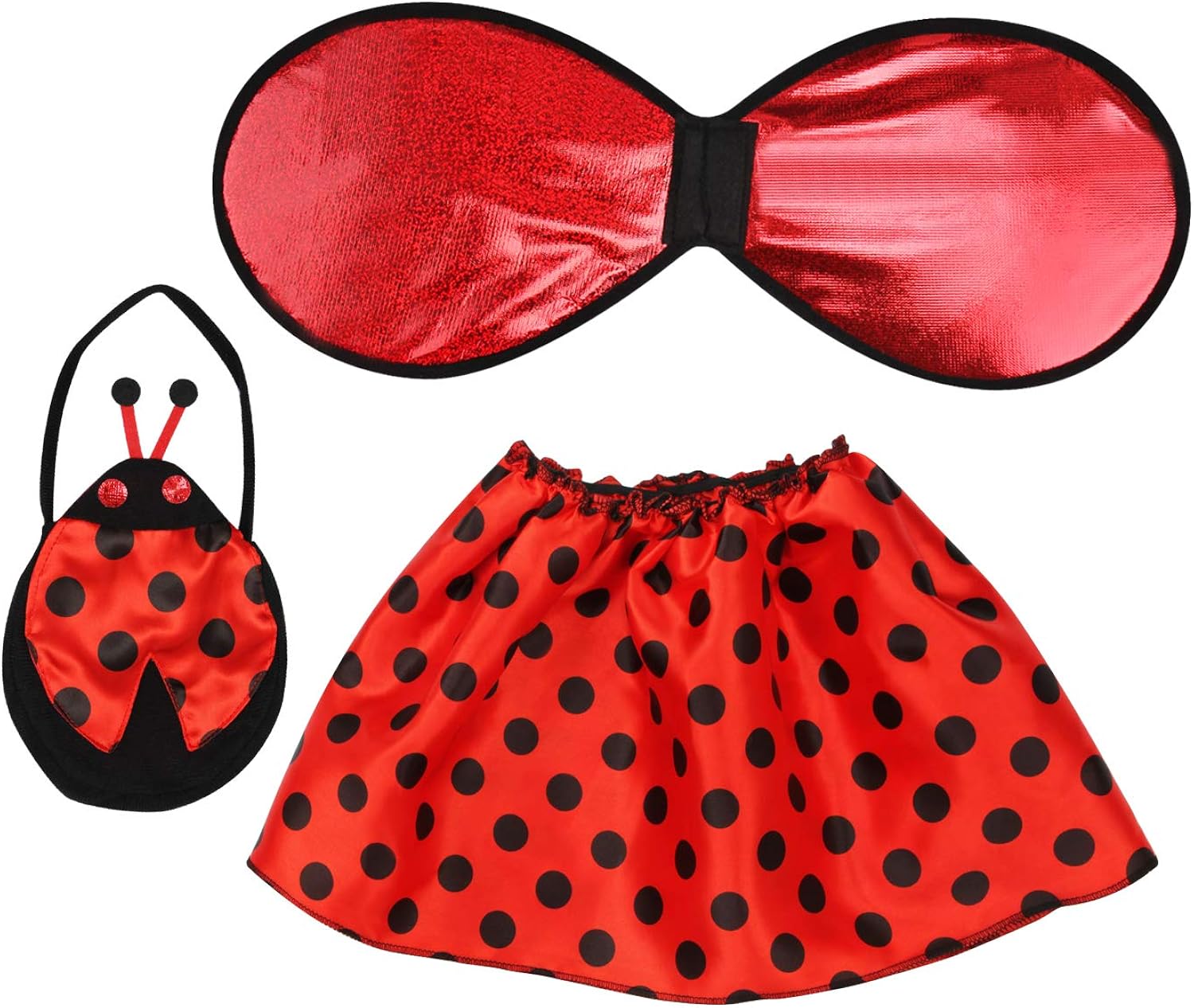 fedio Girls Princess Dress up Trunk Ladybug, Bee, Fairy Costume for Little Girls Toddlers Age 3-7: Clothing