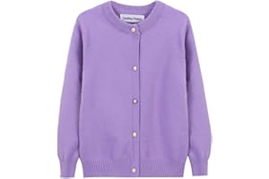 SMILING PINKER Girls Cardigan Sweater School Uniforms Button Long Sleeve Knit Tops