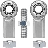 YIFUOK Adjustable 3/8"-24 Thread Turnbuckle with 3/8" Bore | Stainless Female Rod End Bearing, Jam Nuts Included, Rod End Heim Joints, For Sway Bar Bushings &amp; Engine Mounts