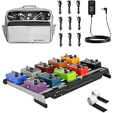 STRICH ComboFX II Guitar Pedal Board with Built-in Power Supply, 14 Outputs 9V 12V 18V, 18 x 12.2" Lightweight Aluminum Pedal Board 2.6LB with Pedal Cables, Carry Bag and Hook Loop Strips