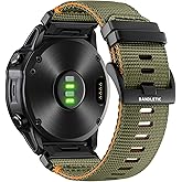 Bandletic Compatible with Garmin Fenix 7X 6X Pro 5X Watch Band - 26mm Quick Fit Rugged Nylon Replacement Strap for Fenix 8 51mm/5X Plus/3/3 HR/Instinct 2X 3 50mm /Enduro/Quatix/Tactix/Epix Pro 2 51mm