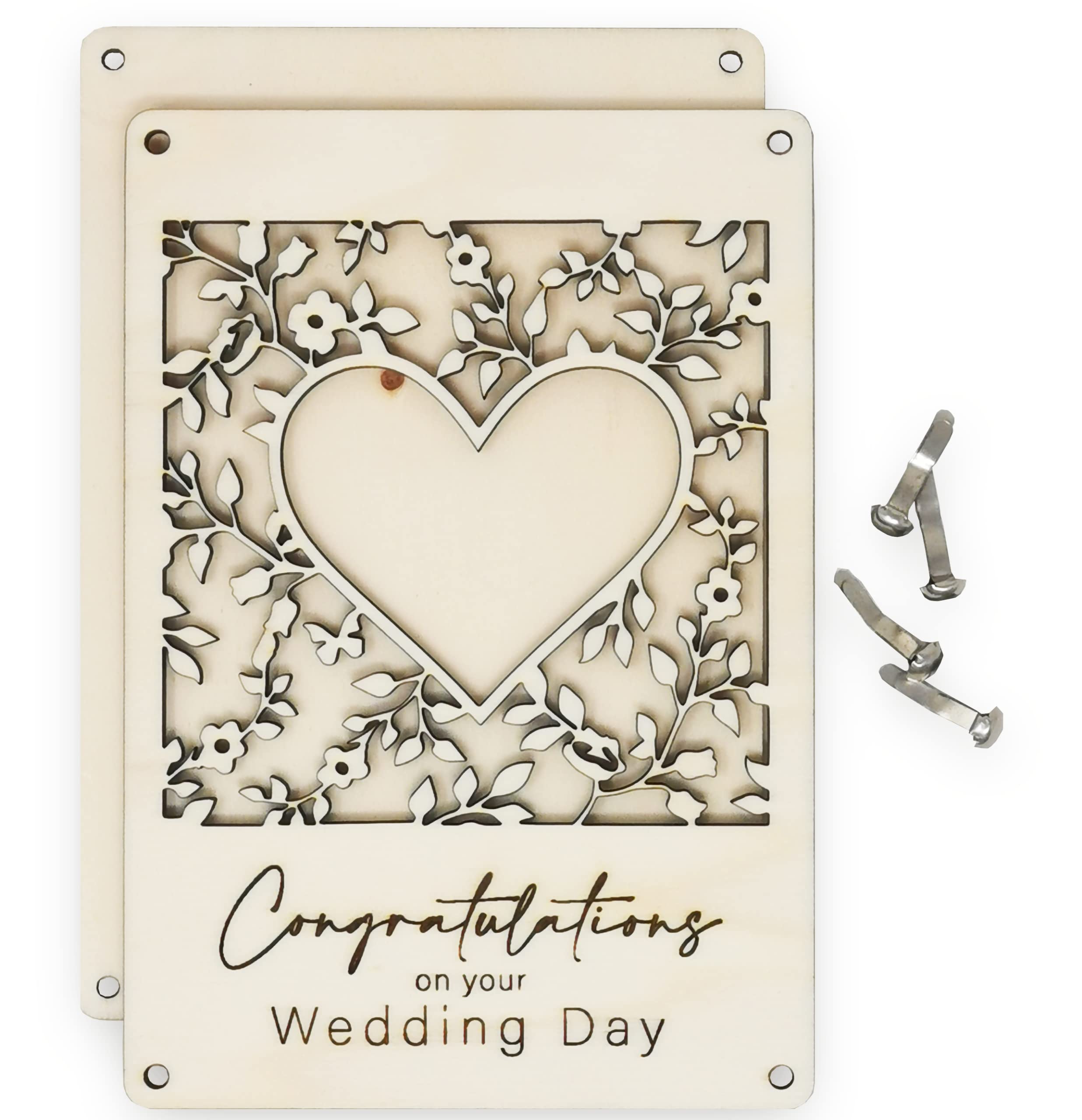 Wooden Wedding Card Money Cash Gift Wallet - Cute Way to Gift Money