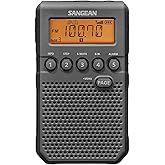 Sangean DT-800BK Radio de bolsillo de alerta meteorológica AM/FM/NOAA (negro)