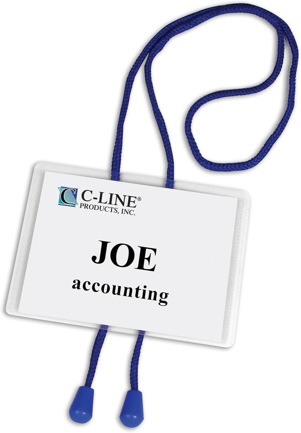 CLine Hanging Style Name Badge Holders with Adjustable Blue Bolo Cord