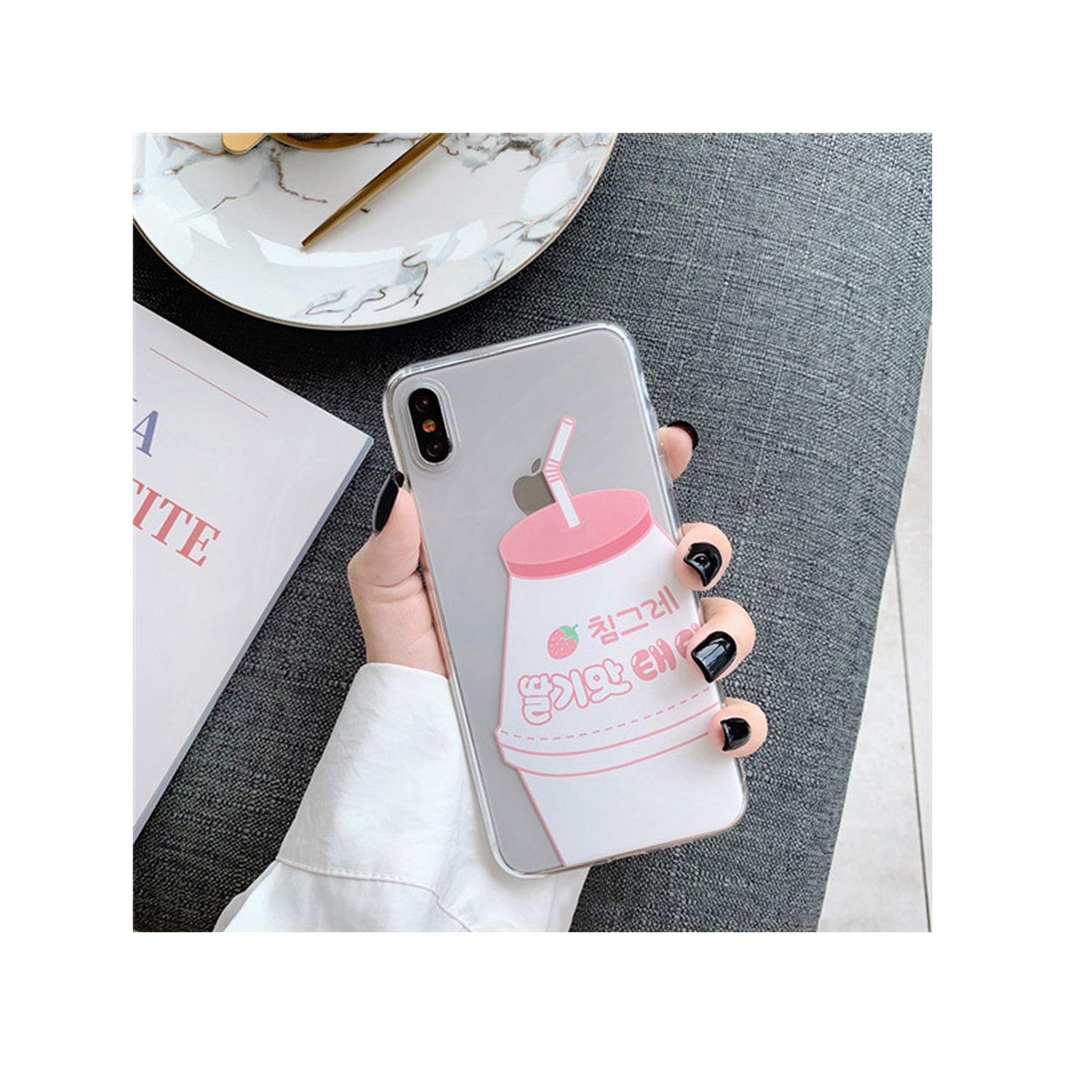 Blingbox Store Banana Case Strawberry Banana Milk Transparent