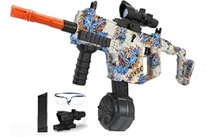 Gel Ball Blaster – Semi & Full Auto Splatter Blaster with Sight, Goggles, 600 Rounds/Min, 100FT Range for 14+ Years Old