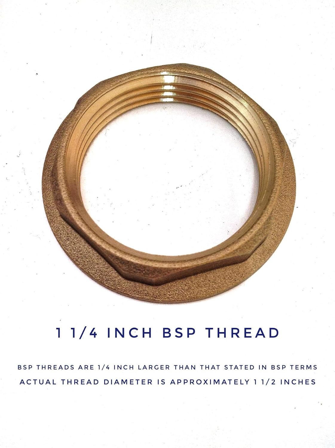 1 1/4 inches BSP Flanged Basin Waste Brass Backnut, light brown, Thread Size - 1 1/4 inches BSP