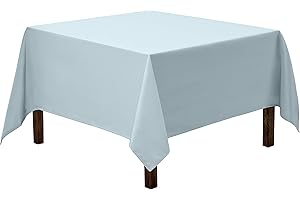 Gee Di Moda Square Tablecloth - 52 x 52 Inch Baby Blue Table Cloth for Small Square or Round Tables - Heavy Duty Washable Fabric - for Buffet Table, Holiday Party, Dinner, Wedding & Baby Shower