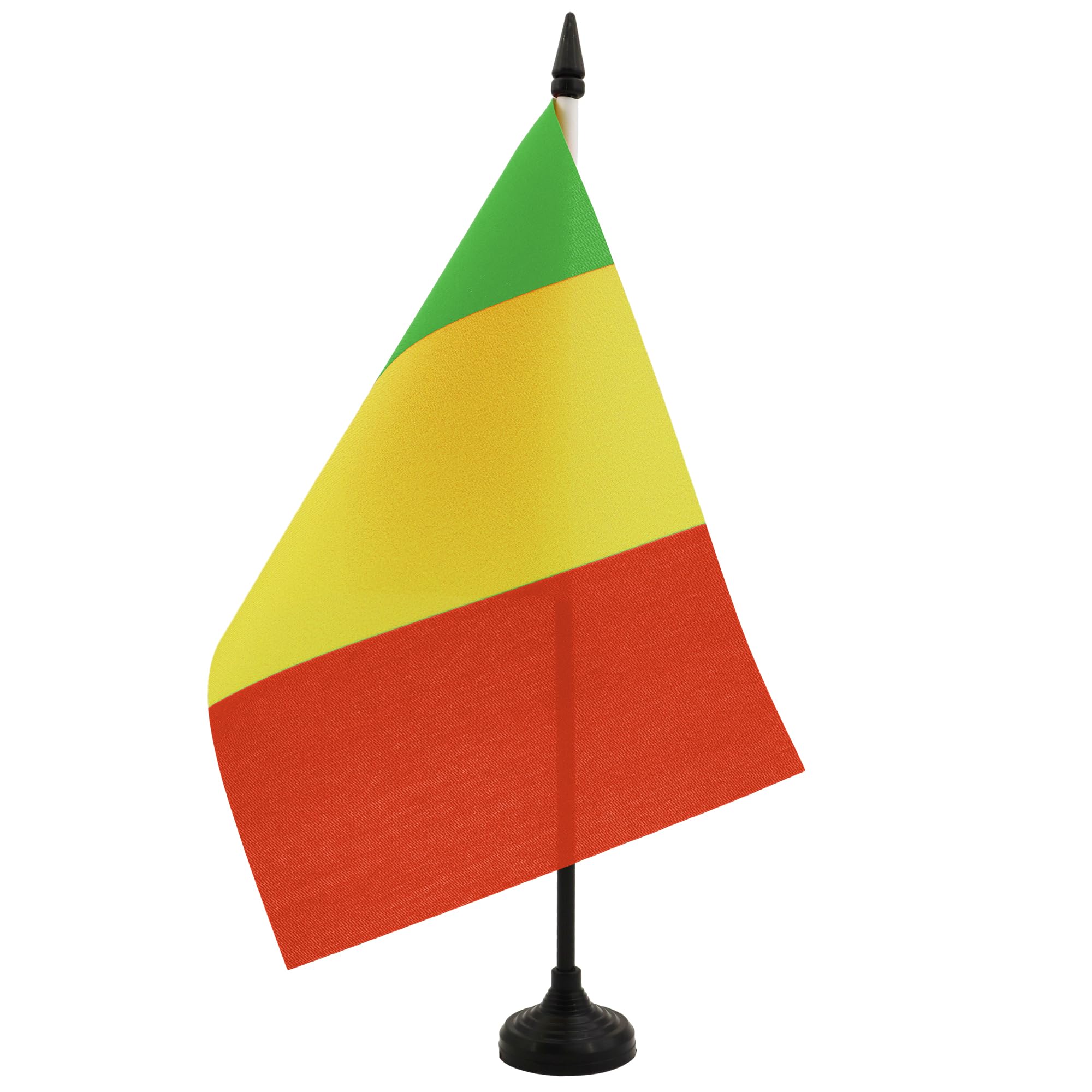 AZ FLAG Mali Table Flag 5'' x 8'' - Malian Office Decoration 100% Polyester 21 x 14 cm - Mini Desk Flag with Pole and Black Plastic Base — image 1