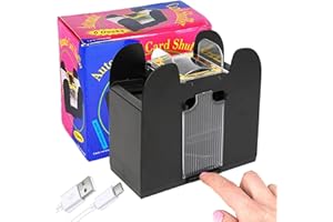 Automatic Card Shuffler for 6 Decks - USB & Battery Powered, Portable Playing Card Shuffler Machine for Poker Cards, Family G