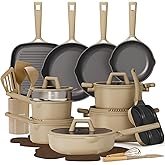 CAROTE 31PCS Pots and Pans Set, Nonstick Cookware Set Kitchen Non Stick Induction Titanium Cookware Non-toxic Granite Cooking set, PFOA Free