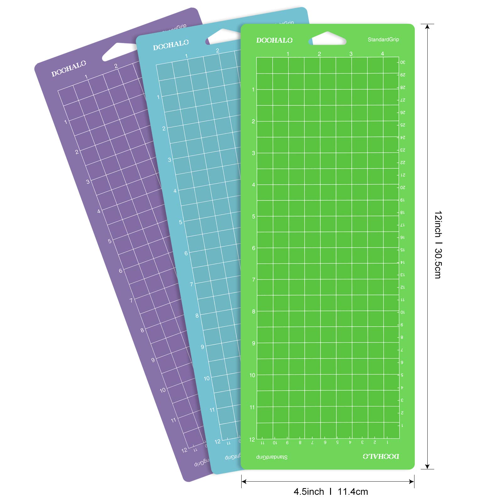 DOOHALO Cutting Mat Compatible with Cricut Joy Machine 3 Pack Replacement Adhesive Cut Mats (Green Purple Blue (Total 3 Small+3 Big Mats), 4.5