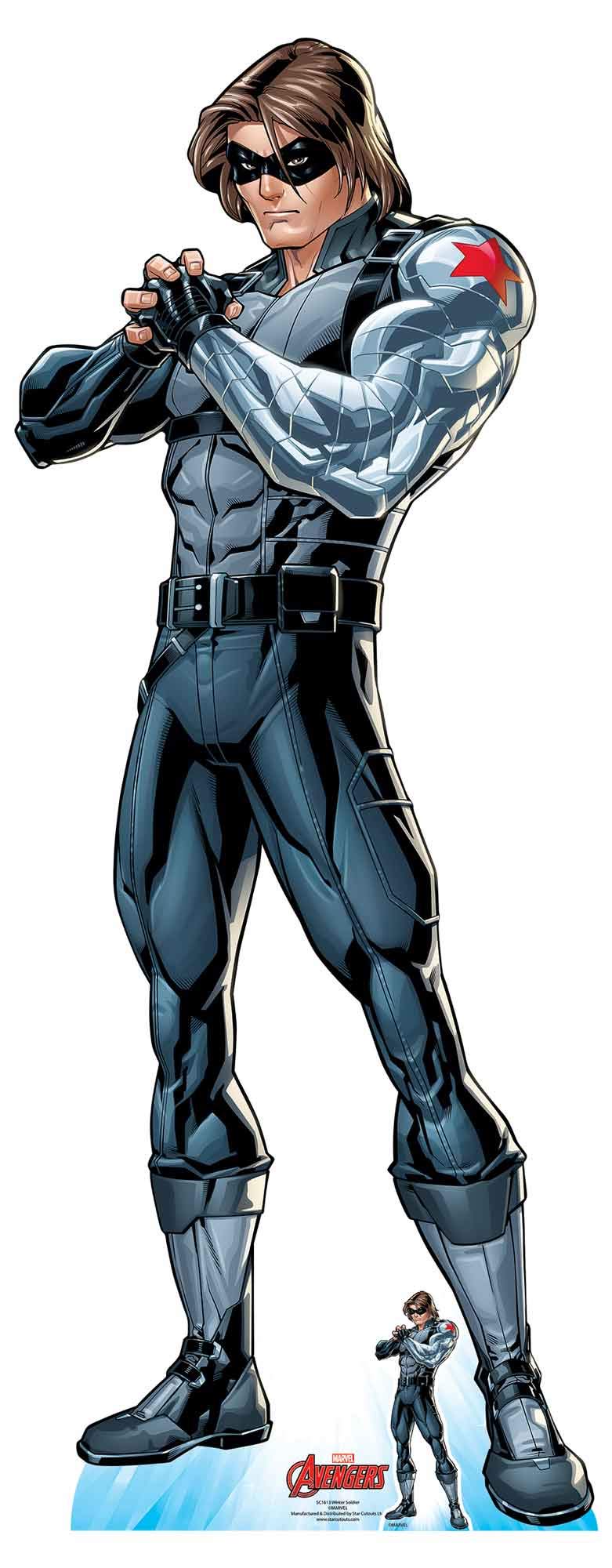STAR CUTOUTS SC1613 Ltd Winter Soldier Secret Legend Lifesize Cardboard Cutout Perfect for Marvel Fans, Parties and Events Height 180cm Width 70cm