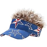 YeeHeen Mens Visor Cap Wig Spiked Adjustable Baseball Cap Golf Hats