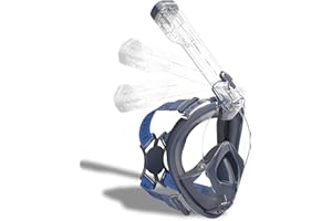 SABRE COVE Full Face Snorkel Mask Adults with Ear Pressure Equalizer, Fully Enclosed CO2 Outflow, Silicone Bonding Anti-Leak&Fog,Buckle Folding for Portability