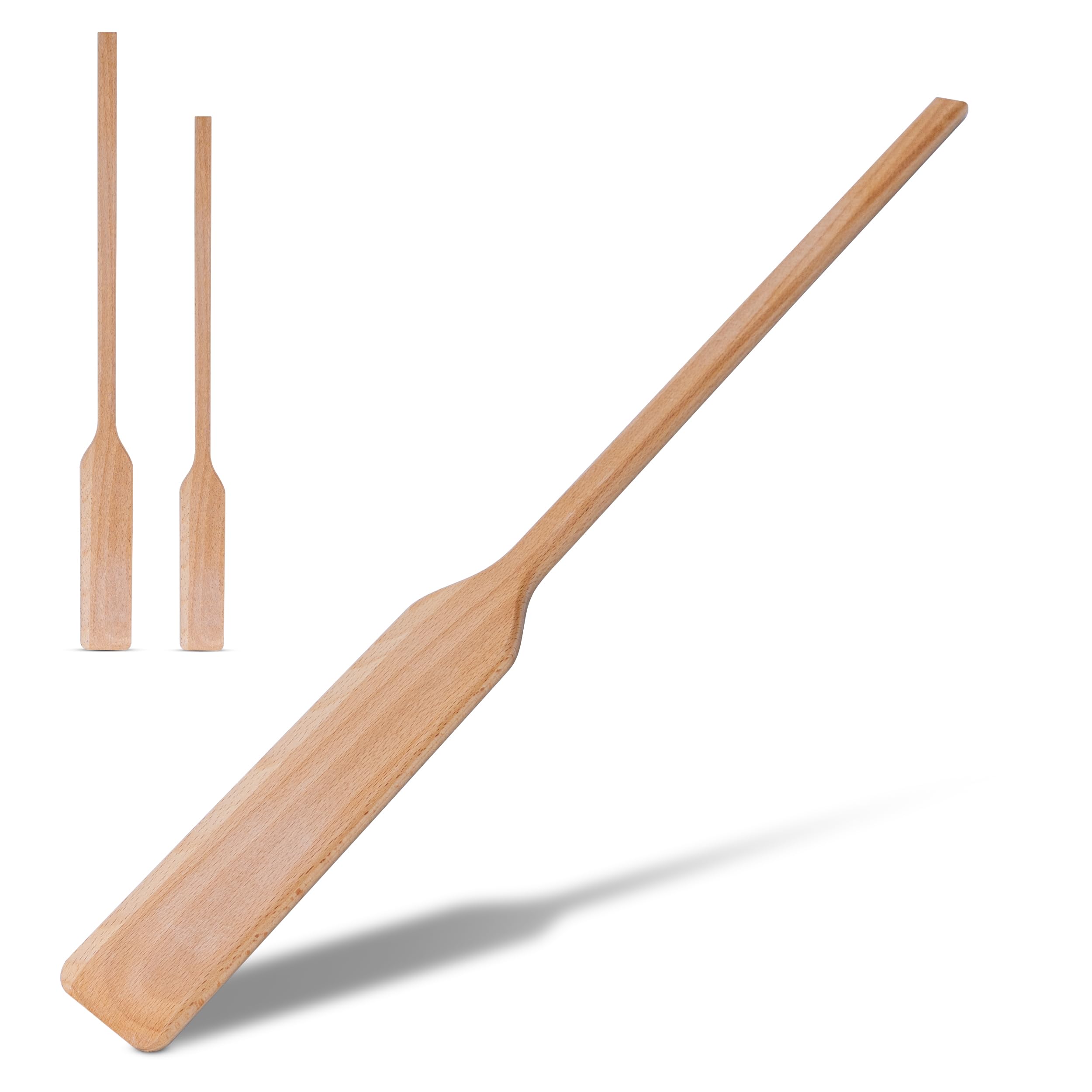 MR. WOODWARE Extra Long Wooden Spatula - 60 cm Large Beech Wood Stirring Paddle Spoon for Cooking, Mixing, Brewing in Big Stock Pots - Kitchen Heavy Duty Utensils, Long-Handled Flat Stir Paddles
