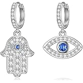 Sterling Silver Hoop Earrings Butterfly/Frog/Squirrel/Cow/Dragonfly/Bee/Daisy/Evil Eye/Rainbow/Pineapple Dangle Drop Earrings Jewelry Gifts for Women Girls