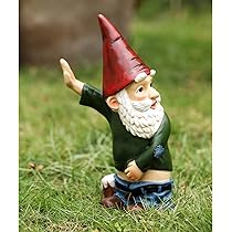 Wetufin - 10.23 inch Funny Naughty Garden Gnome Statue Garden