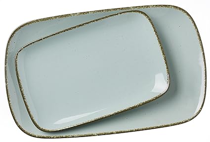 Ritzenhoff & Breker Servierplatten-Set Casa, 2-teilg, 24x15,5 cm und 33x20 cm, Blau