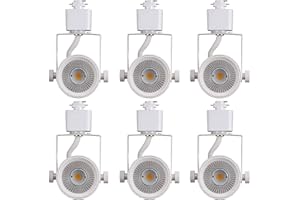 CLOUDY BAY 8W 3000K Warm White Dimmable LED Track Light Head,CRI90+ True Color Rendering Adjustable Tilt Angle Track Lighting Fixture,40° Angle for Accent Retail,White Finish,Halo Type- Pack of 6