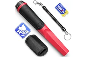 Hazlewolke Metal Detector Pinpointer, IP68 Fully Waterproof Handheld Metal Detectors Wand with 3.5” Detection Depth, 360°Search Hand Held Metal Detector Pin Pointer Accessories for Adults & Kids