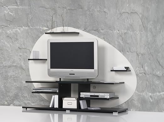 Dreams4home Lowboard Tv Board Tv Center Tv Regal Fernsehschrank Weiss Schwarz Amazon De Kuche Haushalt