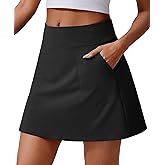 PINSPARK 18" Golf Skorts for Woman High Waisted Tennis Skirt UPF 50+ Athletic Skort Skirts with 4 Pockets Workout Pickleball