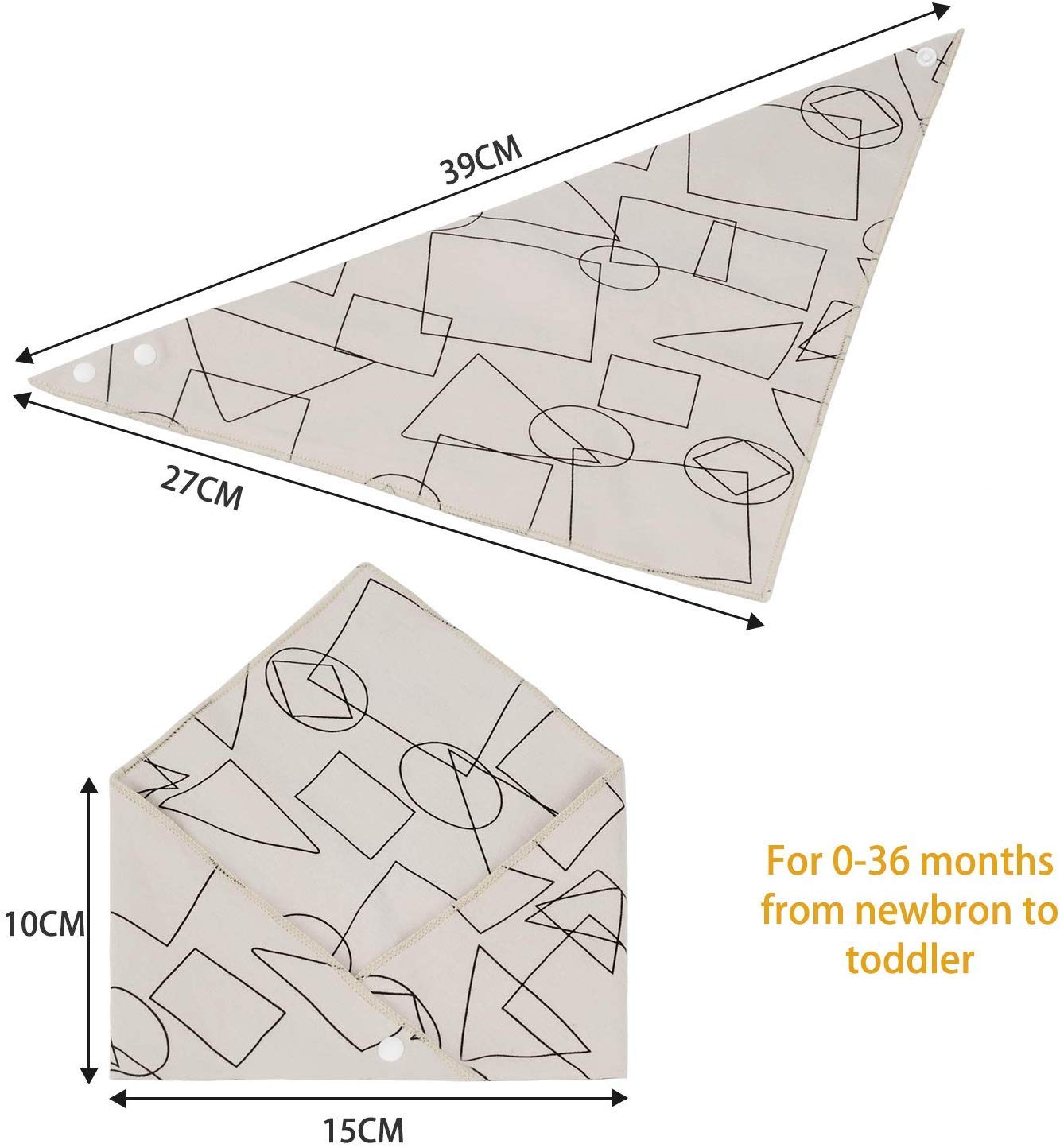 Viedouce Baby Bandana Drool Bibs 100% Organic Cotton Baby Burp Cloths with Adjustable Snaps, Neutral Set of 9: Baby