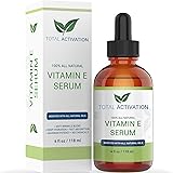 Total Activation Vitamin E Oil 100% Pure Cold Pressed Natural Antioxidant, Dry Skin Treatment Body Moisturizer Anti-Aging Ski
