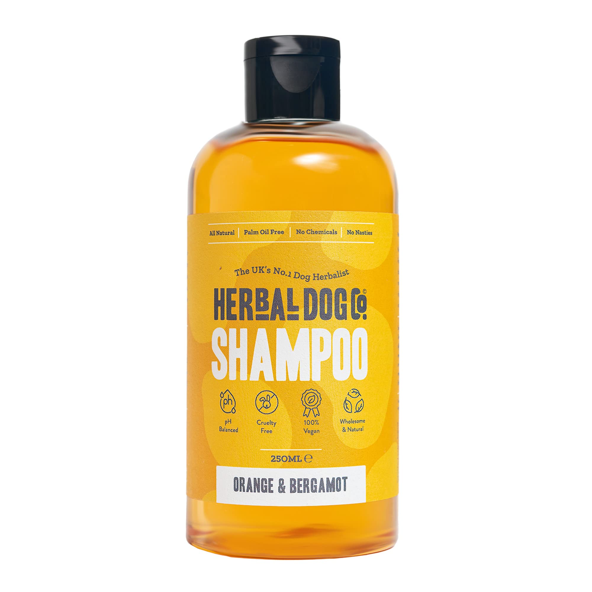 Herbal Dog Co Natural Dog Shampoo - Orange & Bergamot, 250ml - Hypoallergenic Dog Wash for Grooming - Cruelty Free, Vegan, Made in UK