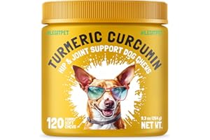 LEGITPET Turmeric Curcumin Hip & Joint Dogs Supplement Anti-Inflammatory Support for Arthritis & Mobility with Collagen & BioPerine Pain Relief Antioxidant Digestive Cardiovascular and Liver Health 120 Chews