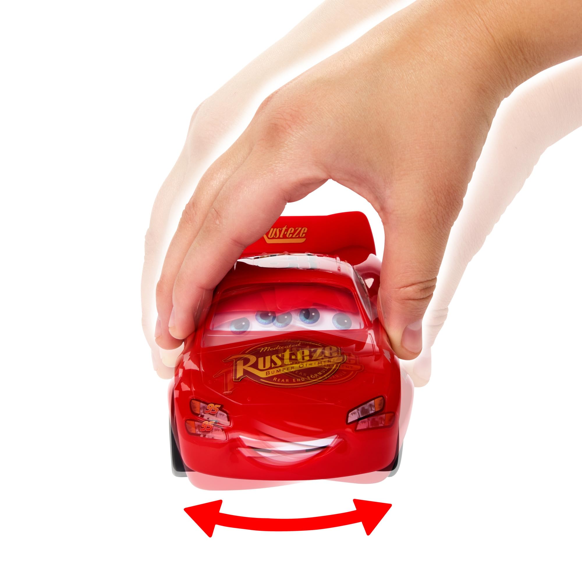 Mattel DISNEY Pixar Cars Moving Moments Lightning McQueen - Spielzeugauto mit beweglichen Gesichtsausdrücken, großes Format, für Kinder ab 4 Jahren, HPH64 2