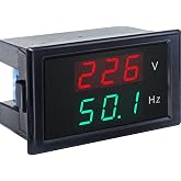 KETOTEK Digital AC Voltmeter Panel Mounting Meter AC80-300V Frequency Counter 45.0-65.0 HZ LED Display Voltage Volt Frequency Meter Tester Gauge