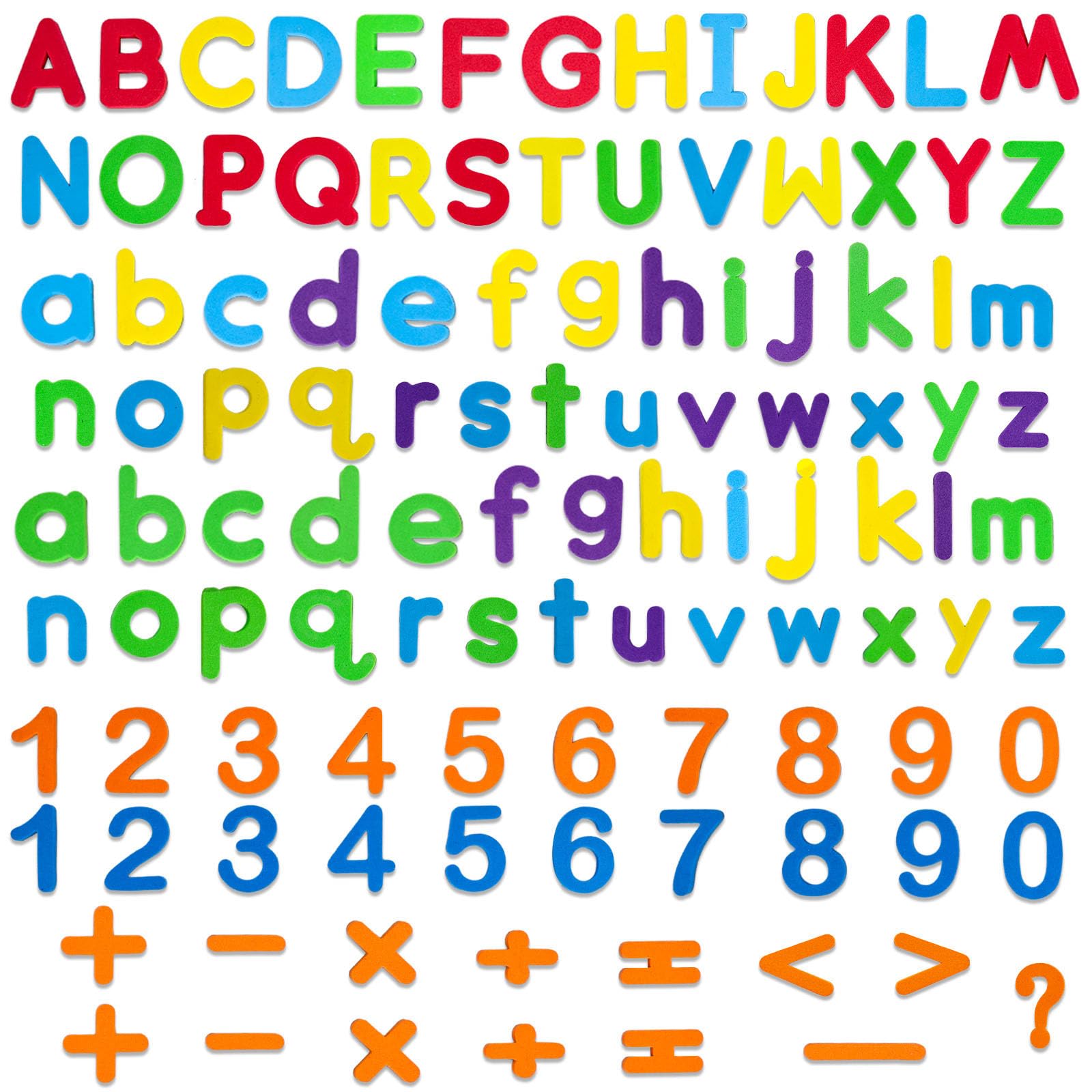 Photo 1 of LovesTown Magnetic Letters and Numbers Set for Kids, Educational Alphabet Learning Magnets, Colorful Refrigerator Toy, 112 PCS