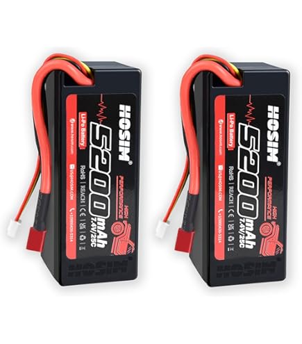 Amazon.com: Hosim 7.4V 2600mAh Lipo Battery 25C RC Car Truck RC