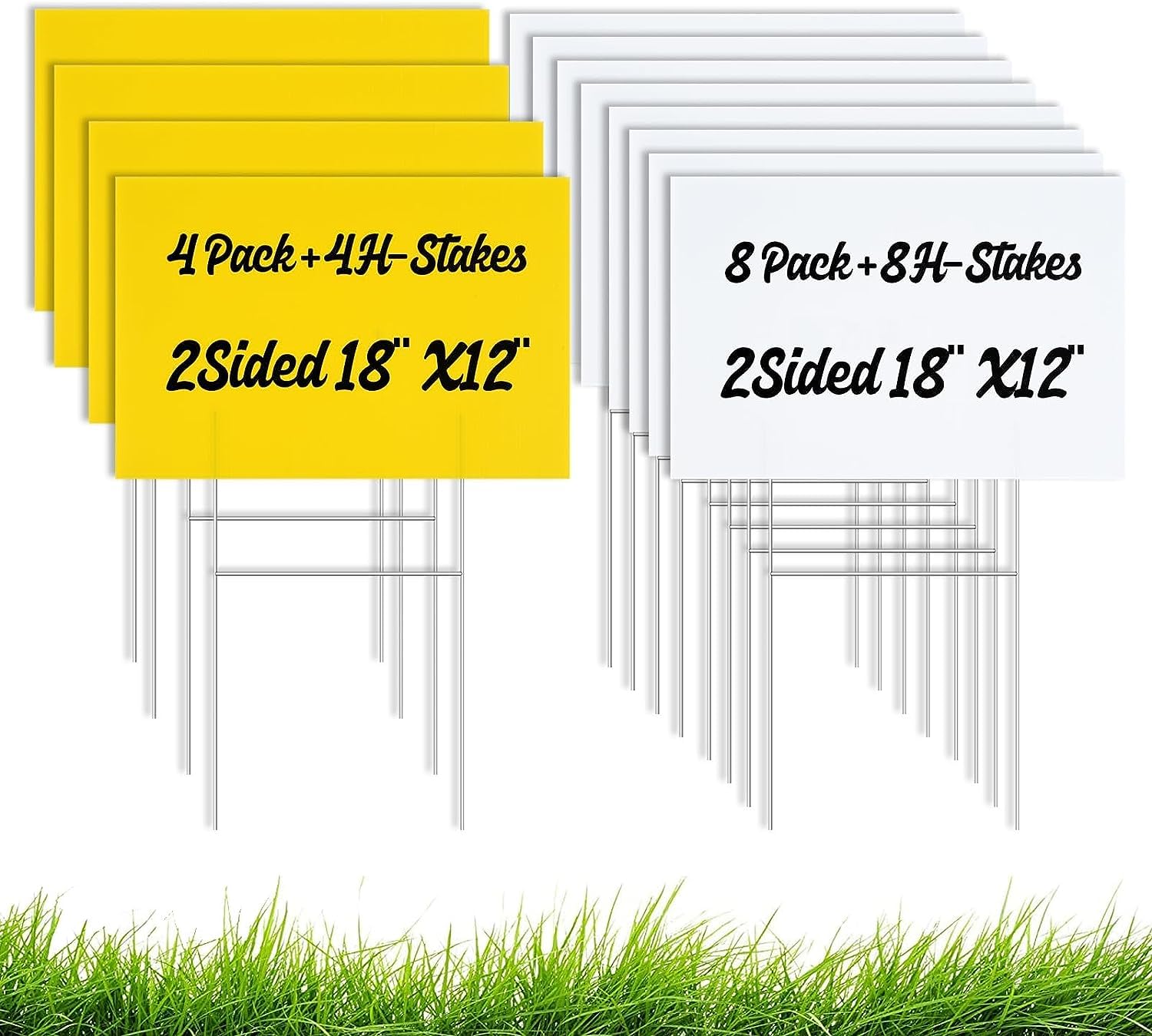 Photo 1 of Blank Yard Signs With Stakes, White Plastic Yard Lawn Sign,Garage Sale Signs, Rent, Guidepost Decorations, Road, Blank Lawn Signs With Stakes(18 x 12 Inches 12 Pack)…
